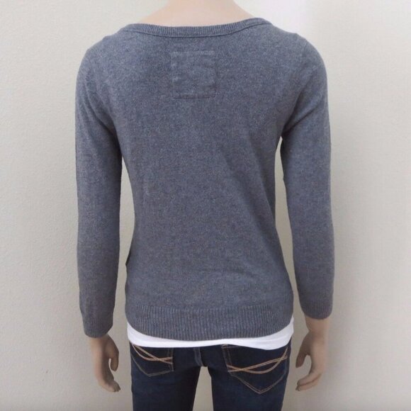 NEW Hollister Women Floral Lace Cardigan Size Small Gray Top Blouse Shirt - Picture 5 of 7